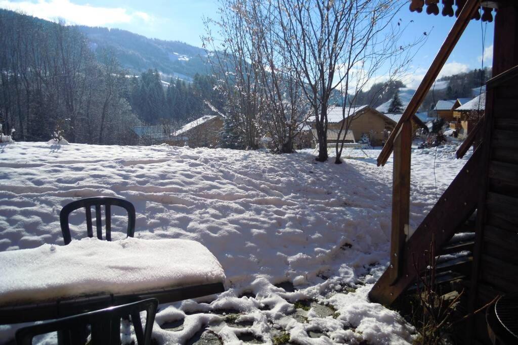 A4 Km De Megeve Tres Joli Studio Avec Jacuzzi ,Vue Sur Les Montagnes Au Calme Praz-sur-Arly Kültér fotó